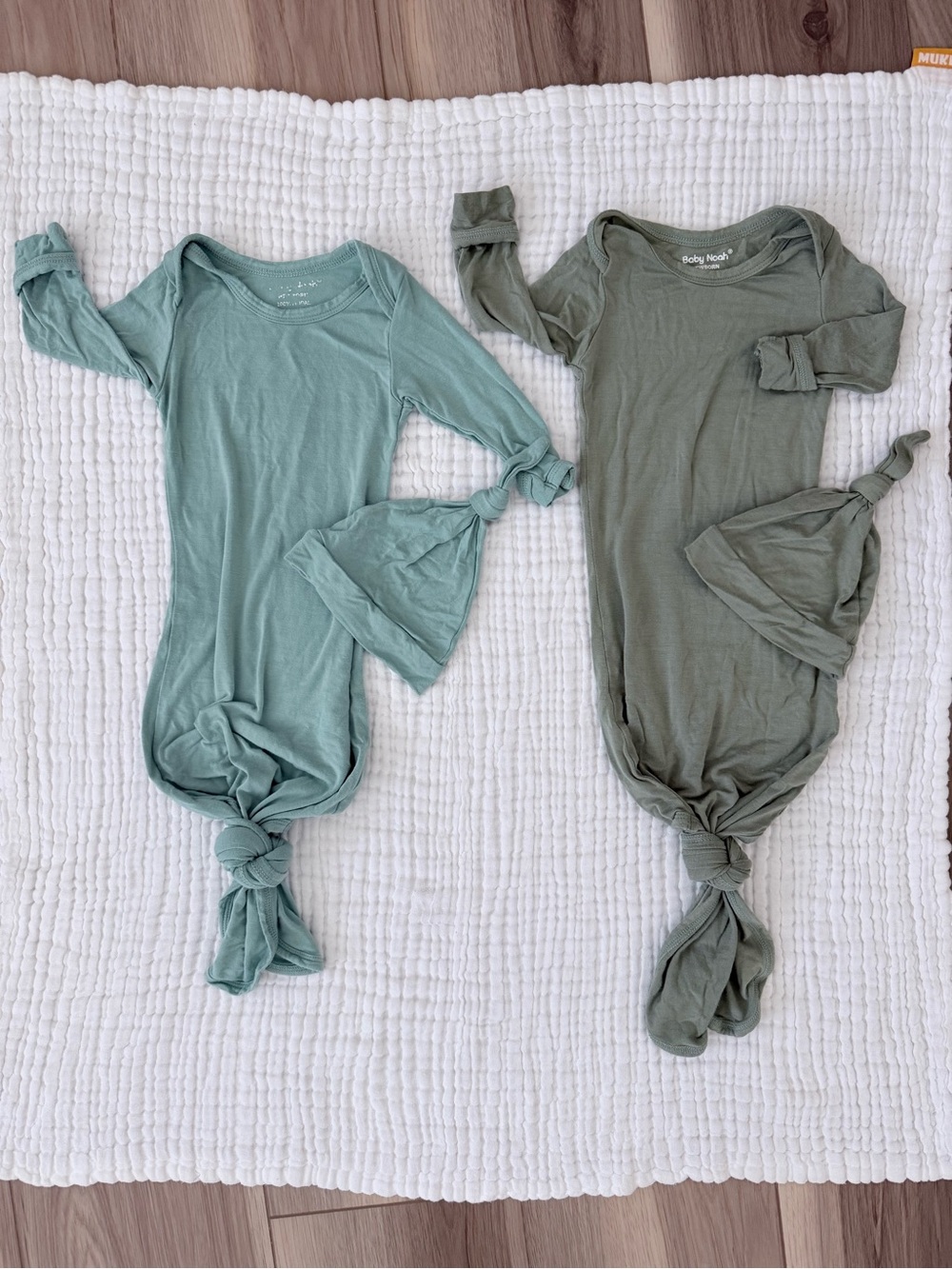 Soft Knit Knot Baby One-Piece with Hat - Sage & Olive